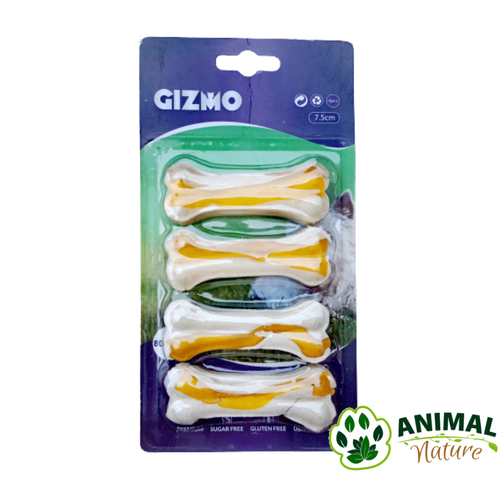 GIZMO dvobojna presovana koska poslastice za pse za žvakanje 4kom / 7,5cm