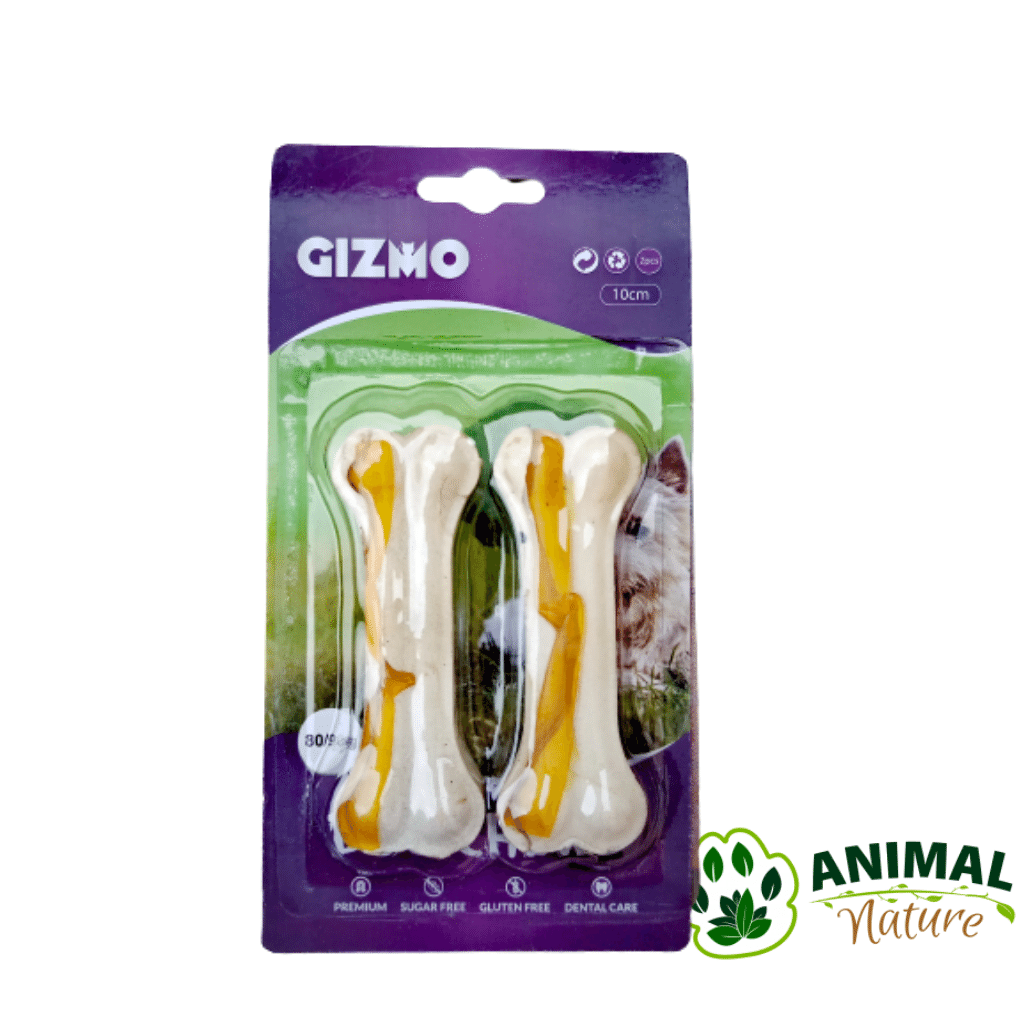 GIZMO dvobojna presovana koska poslastice za pse za žvakanje 2kom / 10cm