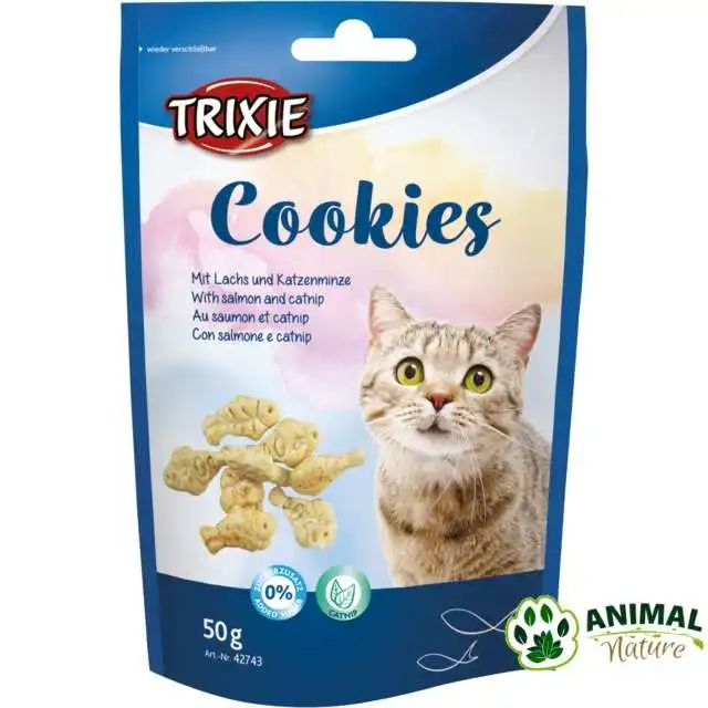 Keks za mačke sa mačijom travom i lososom Trixie